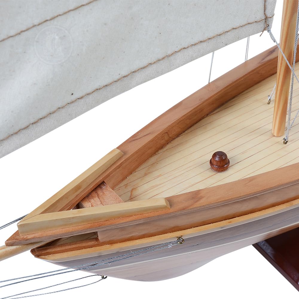 Old Modern Handicrafts America Sailboat Model - Collectible Wooden Scale Model - Small - Made from Premium Wood - 33.0L x 5.5W x 28.0H Inches