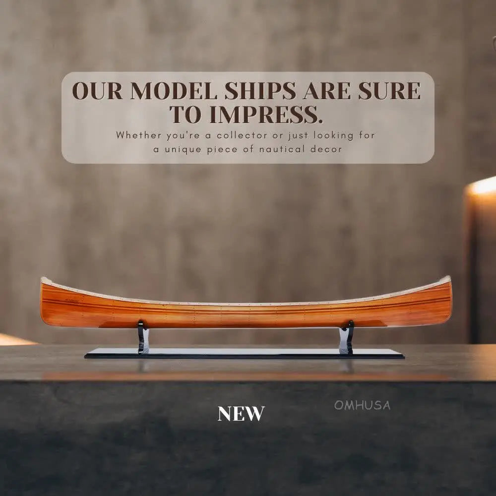 Wooden Canoe Boat Model