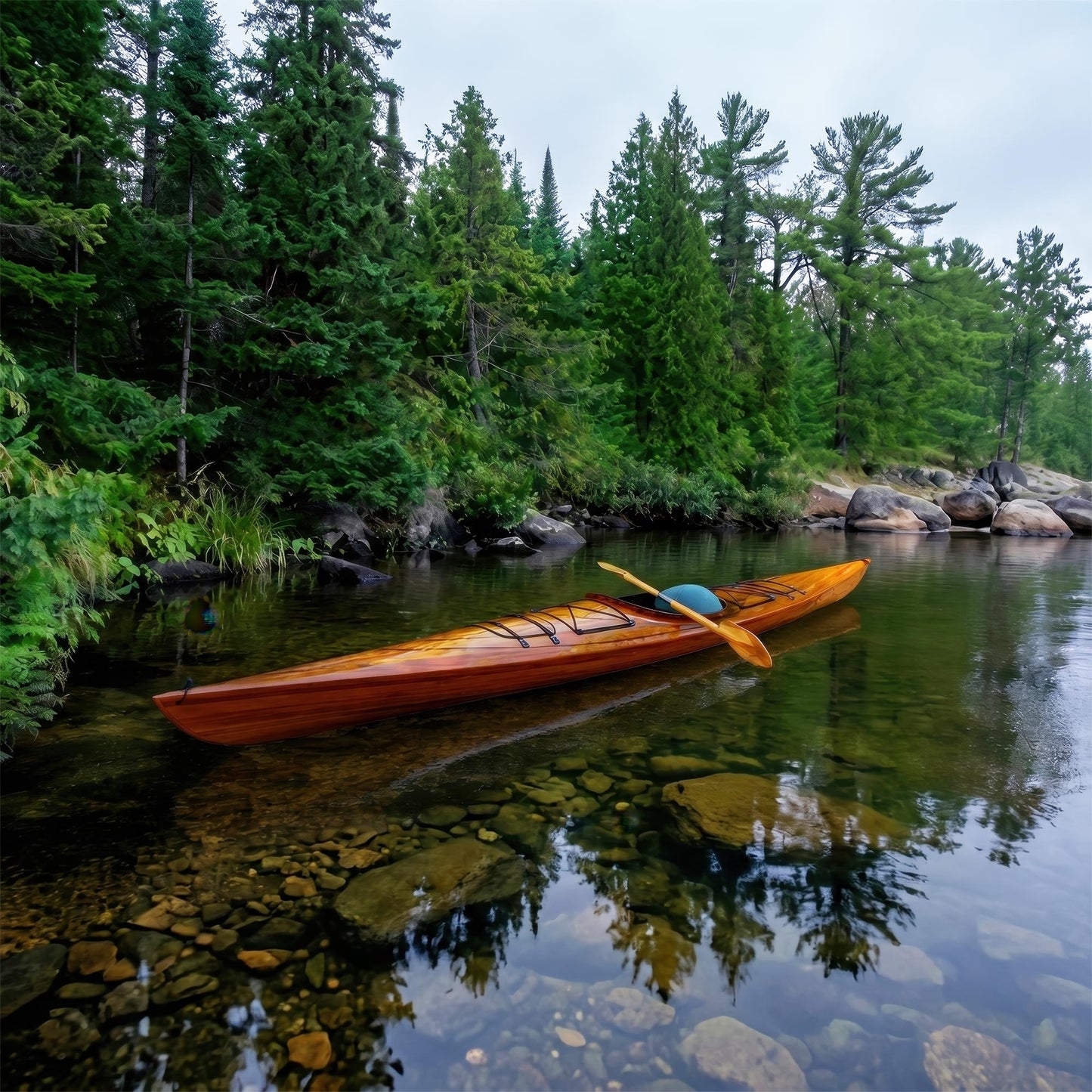 Wooden Single Kayak 17 - One person kayak