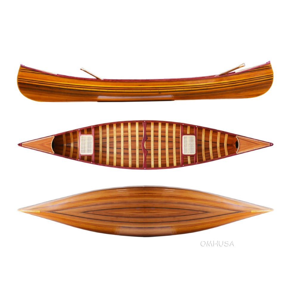 Wooden Canoe With Ribs Curved Bow 12 ft