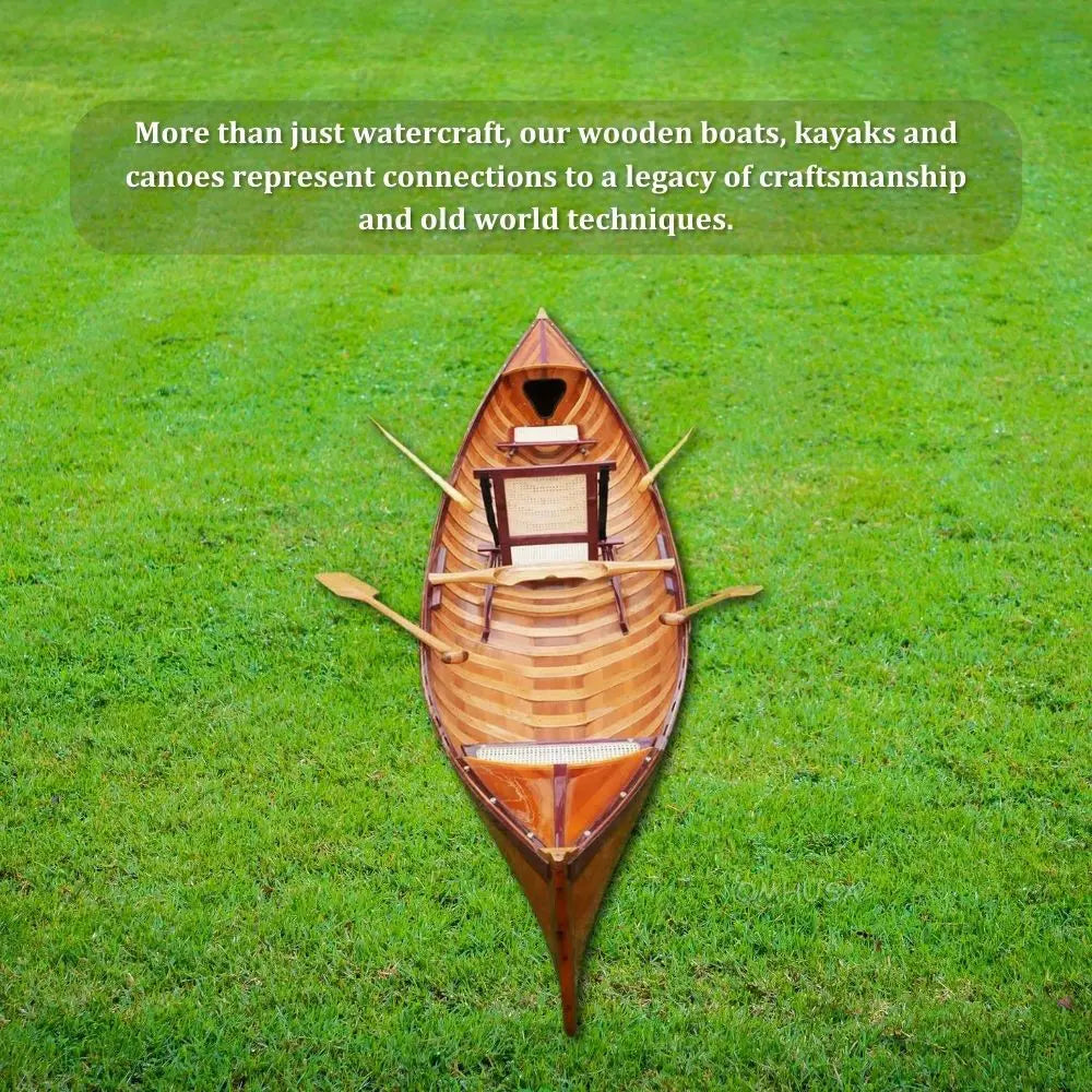 Traditional Wooden Canoe With Ribs
