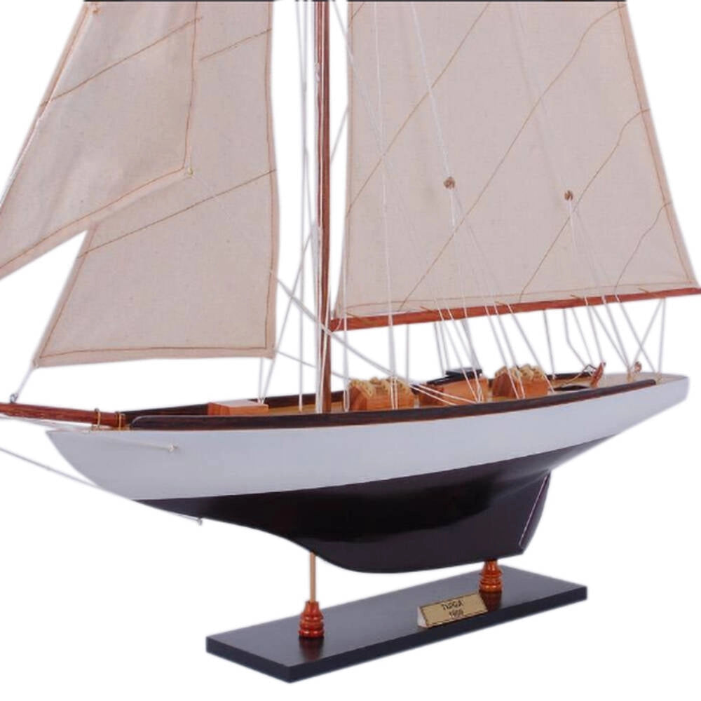 Tuiga Painted Medium Sailboat Schooner Yacht Model
