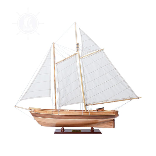 Old Modern Handicrafts America Sailboat Model - Collectible Wooden Scale Model - Small - Made from Premium Wood - 33.0L x 5.5W x 28.0H Inches