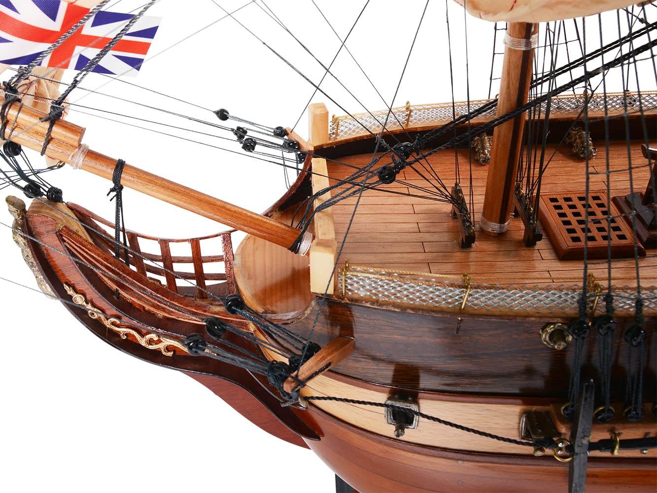 Old Modern Handicrafts HMS Surprise Replica Fully Assembled Model Ship - Museum Quality Ship Model for Home & Office Decoration - 37.0L x 12.0W x 31.0H Inches