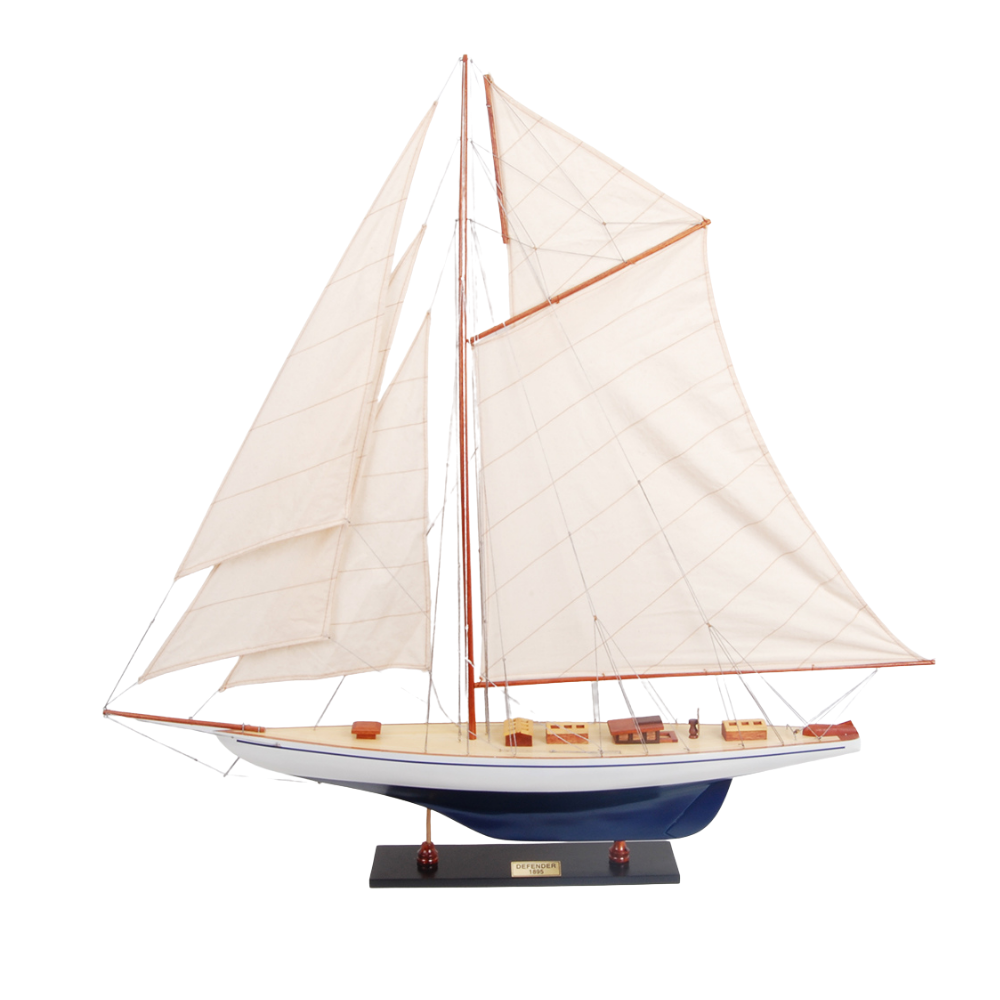 Defender Painted Large Sailboat Schooner Yacht Model