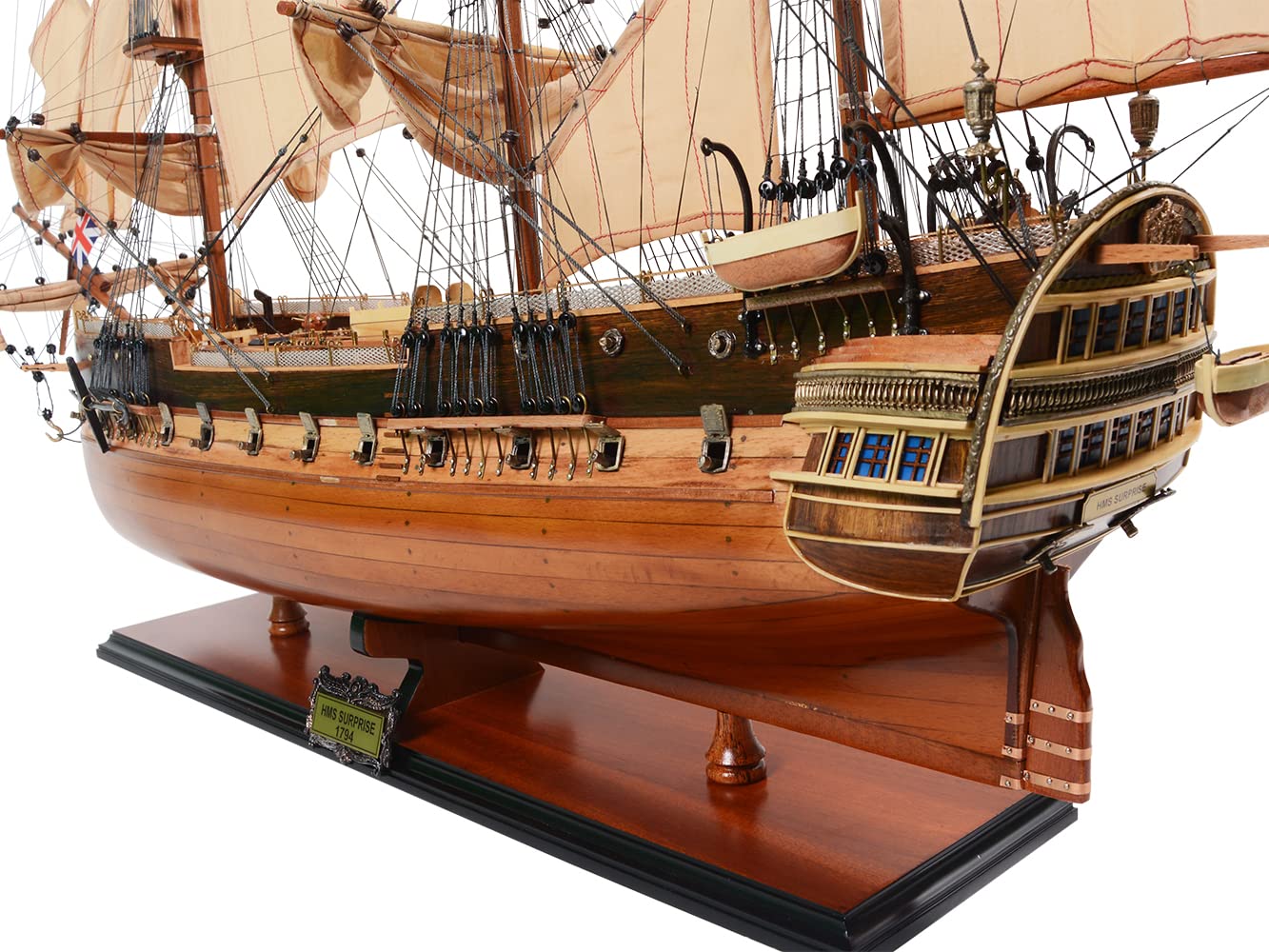 Old Modern Handicrafts HMS Surprise Replica Fully Assembled Model Ship - Museum Quality Ship Model for Home & Office Decoration - 37.0L x 12.0W x 31.0H Inches