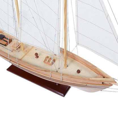 Old Modern Handicrafts America Sailboat Model - Collectible Wooden Scale Model - Small - Made from Premium Wood - 33.0L x 5.5W x 28.0H Inches