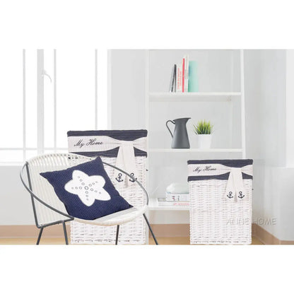 Anne Home - Oreiller bleu étoile blanche