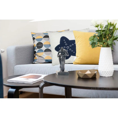 Anne Home - Oreiller blanc étoile bleue