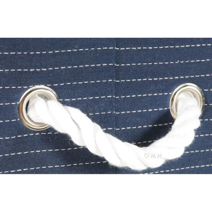 Anne Home - Set of 5 Blue Fabric Basket With Bow Decoration