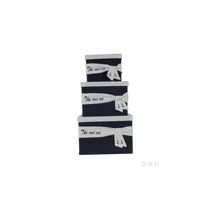 Anne Home - Set of 3 Fabric Boxes With Cover