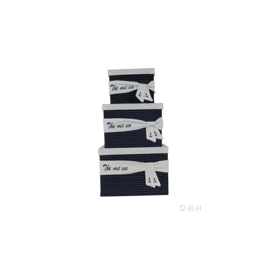 Anne Home - Set of 3 Fabric Boxes With Cover