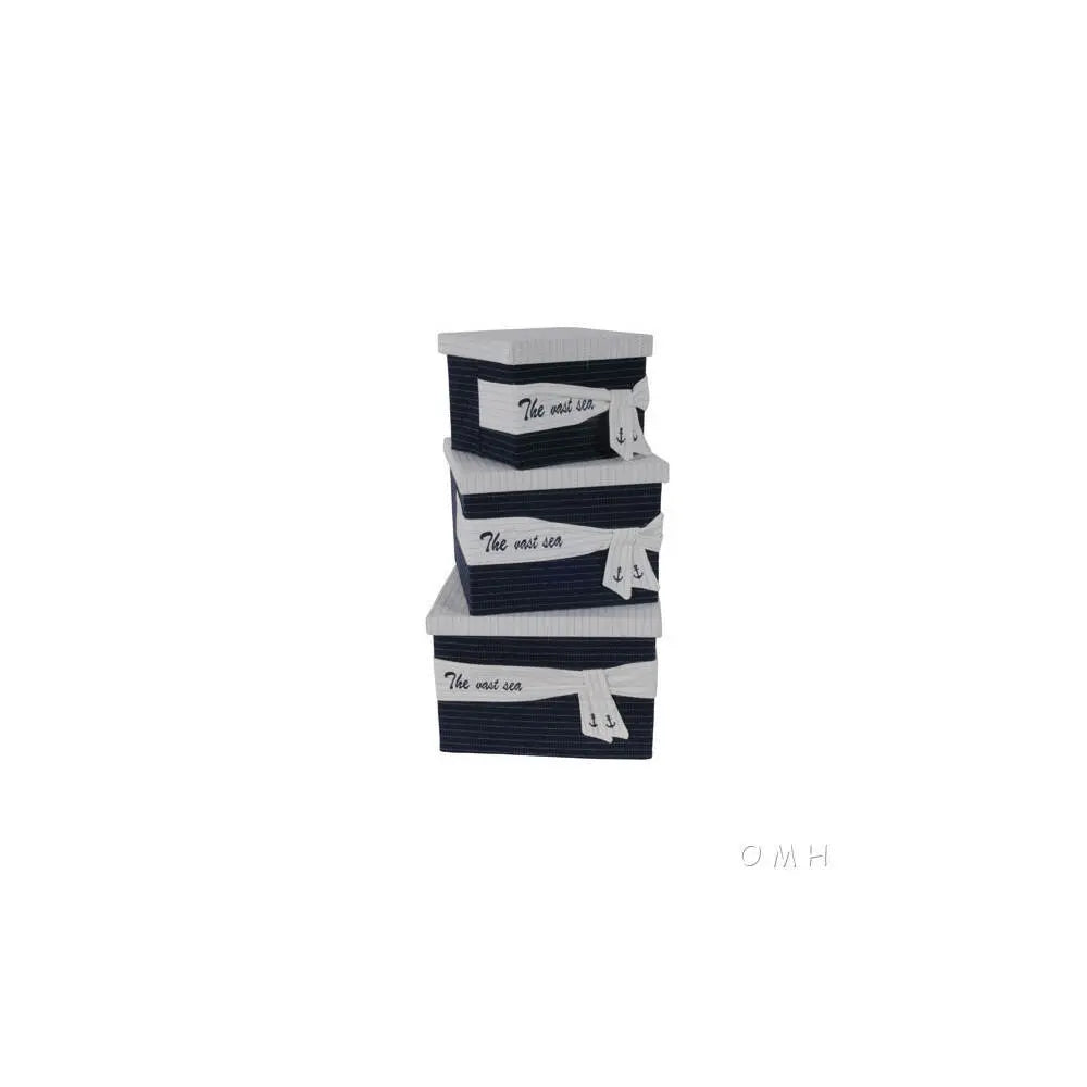 Anne Home - Set of 3 Fabric Boxes With Cover