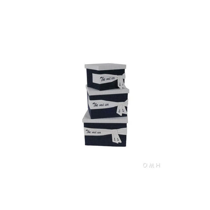 Anne Home - Set of 3 Fabric Boxes With Cover