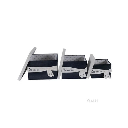 Anne Home - Set of 3 Fabric Boxes With Cover