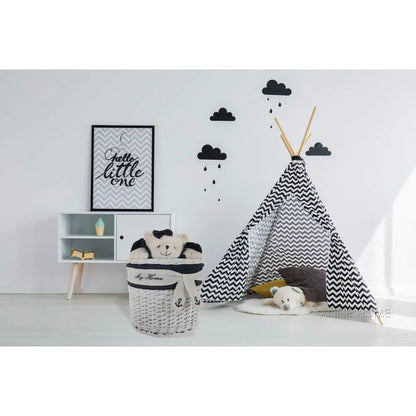 Anne Home - Set of 5 Rectangular Willow Baskets Bear Design