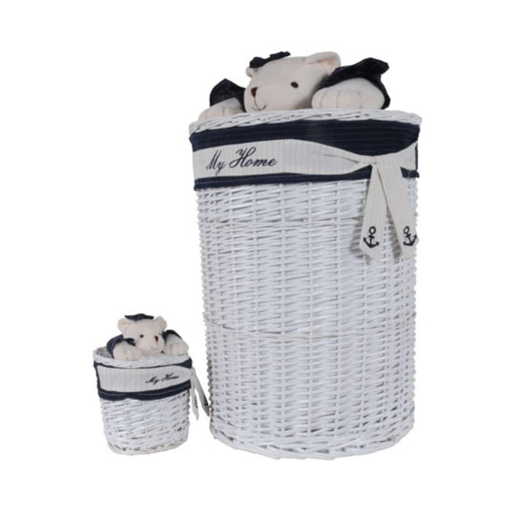 Anne Home - Set of 4 Oval Willow Baskets With Bear Design