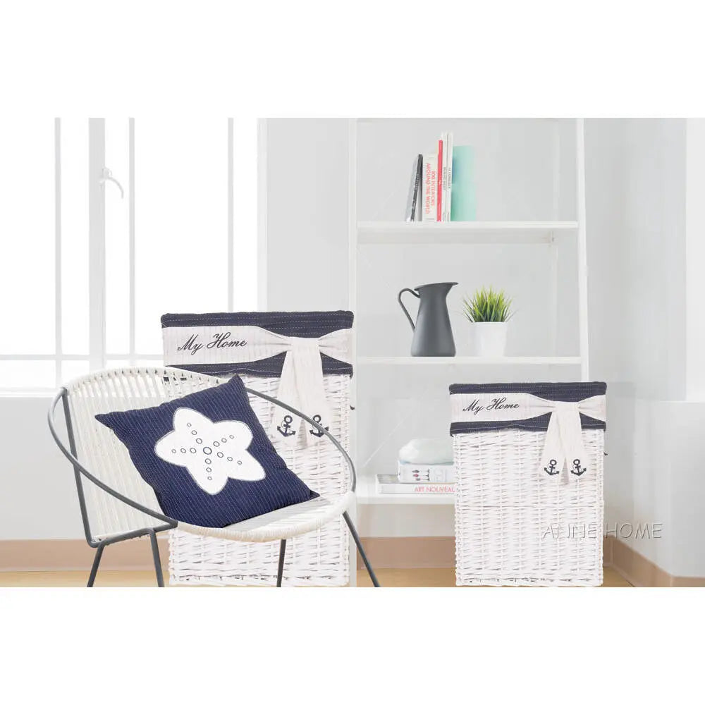 Anne Home - Blue Pillow White Star Set of 2