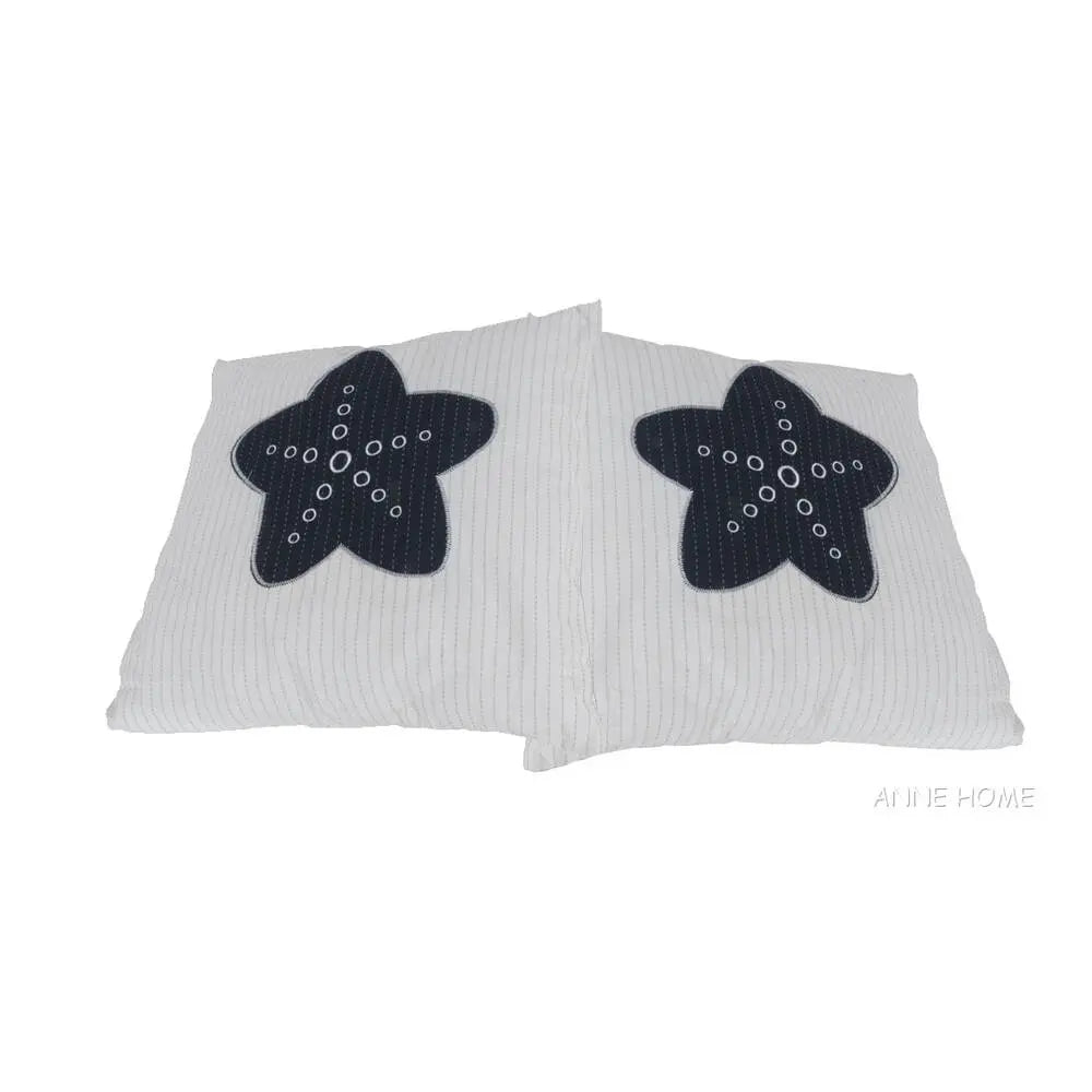 Anne Home - White Pillow Blue Star set of 2