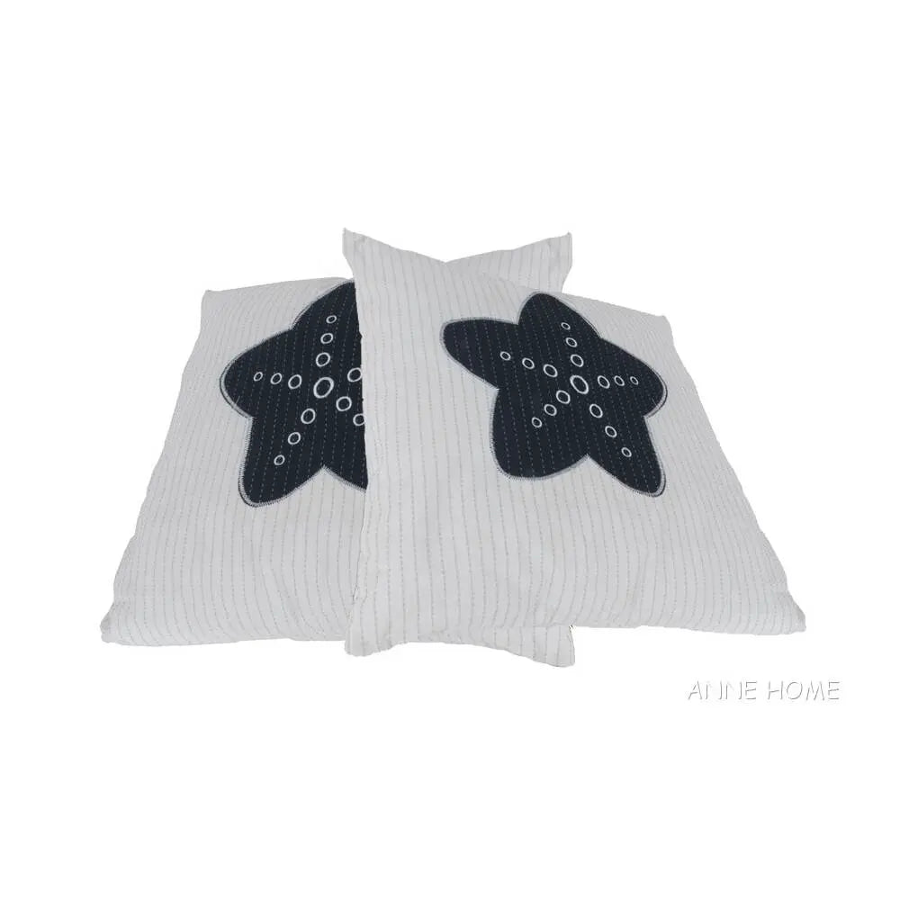 Anne Home - White Pillow Blue Star set of 2