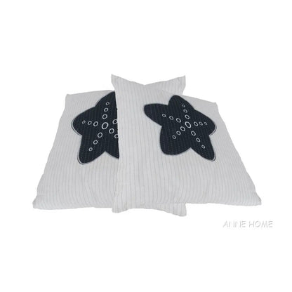 Anne Home - White Pillow Blue Star set of 2