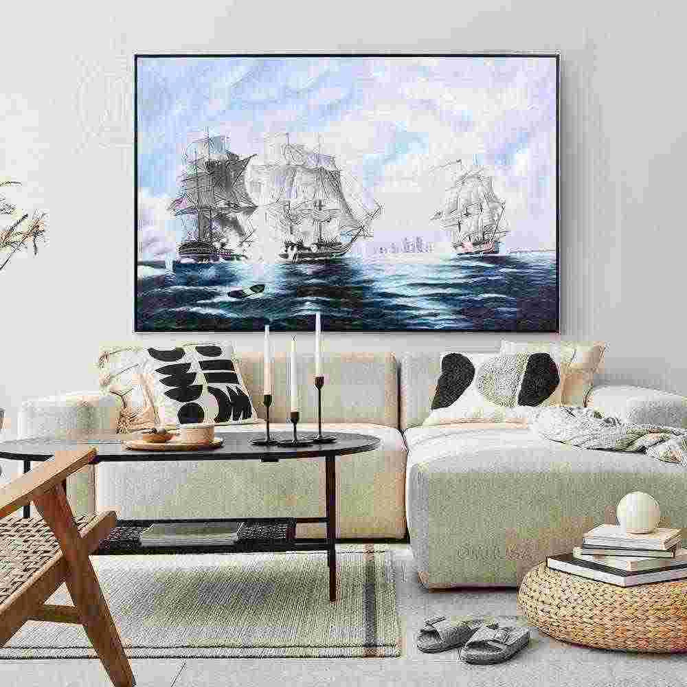 The Battle of Flamborough Head - Canvas Painting