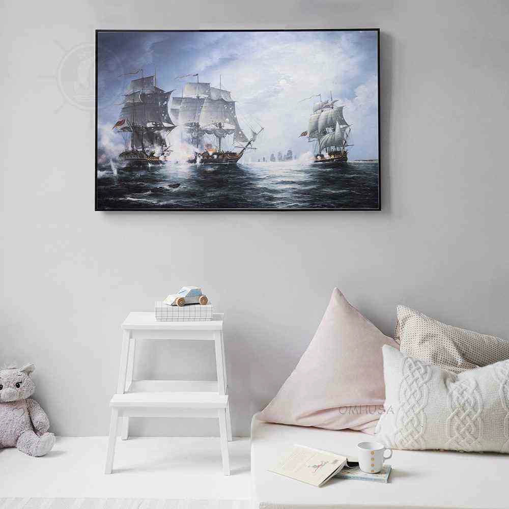 The Battle of Flamborough Head - Canvas Painting