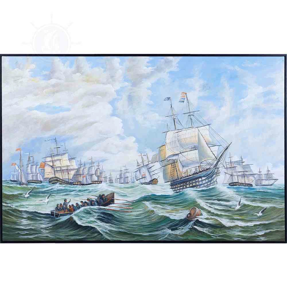 The Channel fleet in heavy weather - Canvas Painting