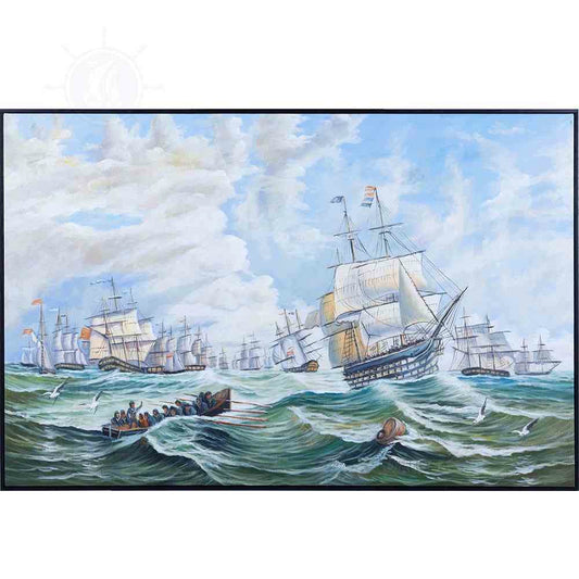 The Channel fleet in heavy weather - Canvas Painting