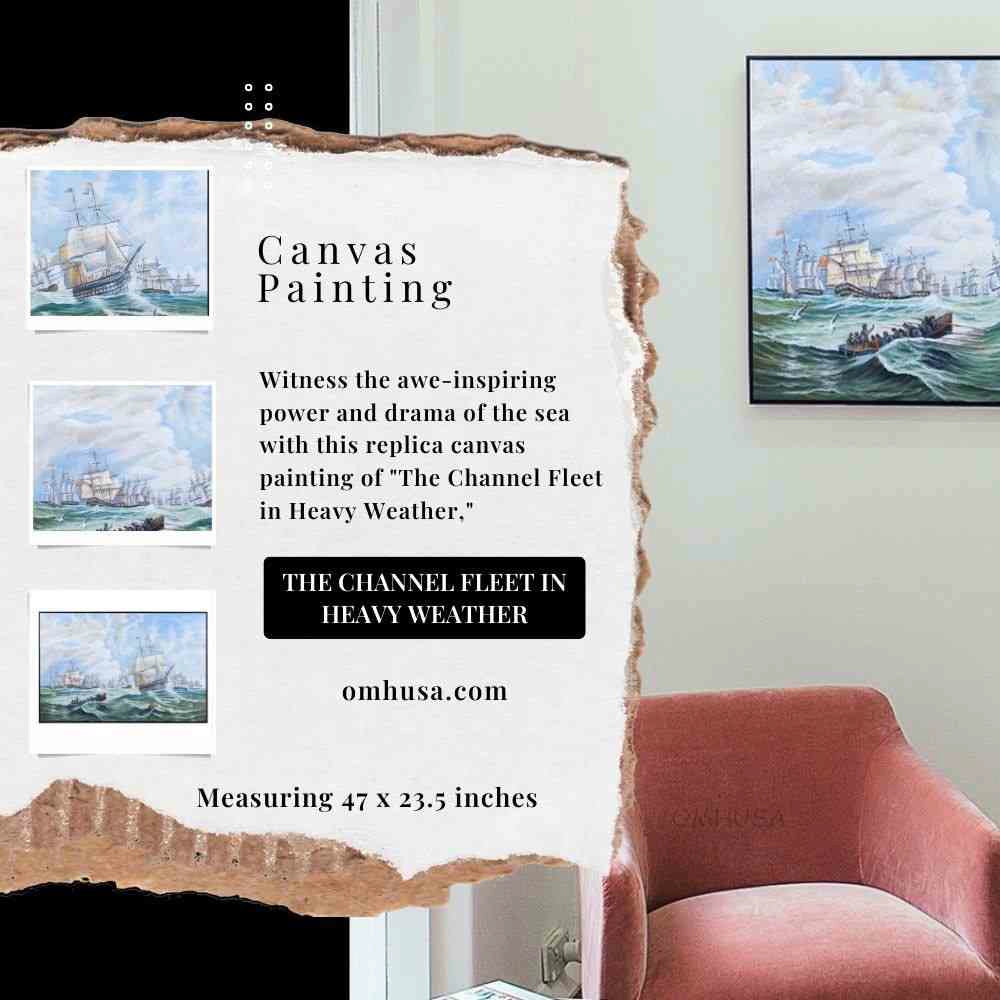 The Channel fleet in heavy weather - Canvas Painting