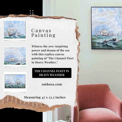 The Channel fleet in heavy weather - Canvas Painting