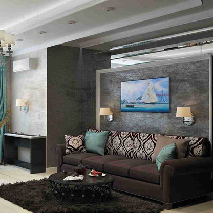 Britannia and Vigilant off the Royal Yacht Squadron's Headquarters - Canvas Painting