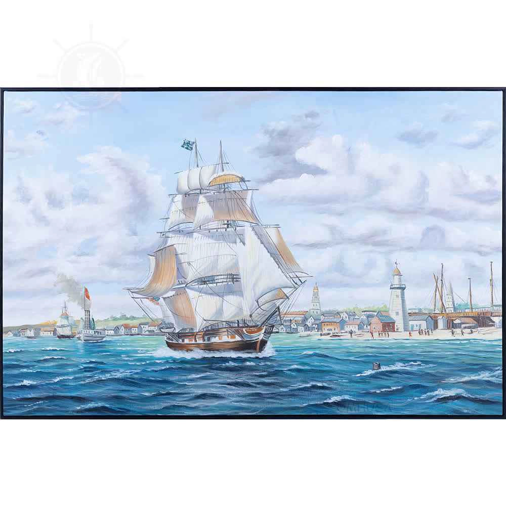 Tableau sur toile « Le Lexington, baleinier, quitte Nantucket »