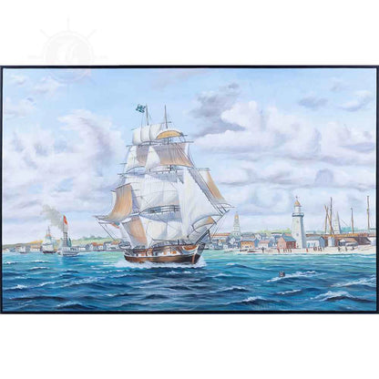 Tableau sur toile « Le Lexington, baleinier, quitte Nantucket »