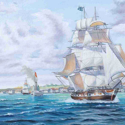 Tableau sur toile « Le Lexington, baleinier, quitte Nantucket »