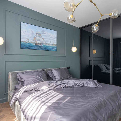 Tableau sur toile « Le Lexington, baleinier, quitte Nantucket »