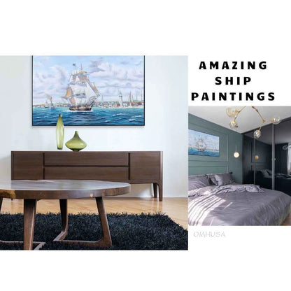 Tableau sur toile « Le Lexington, baleinier, quitte Nantucket »