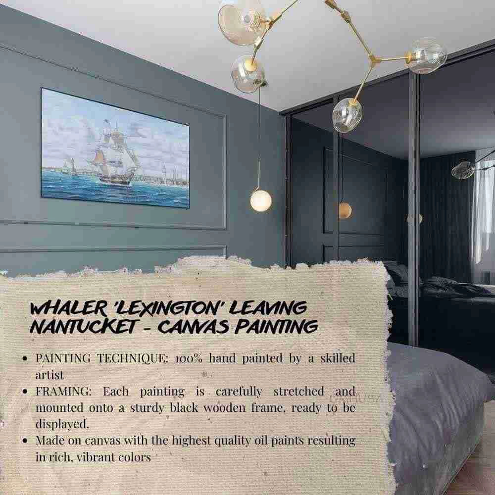 Tableau sur toile « Le Lexington, baleinier, quitte Nantucket »