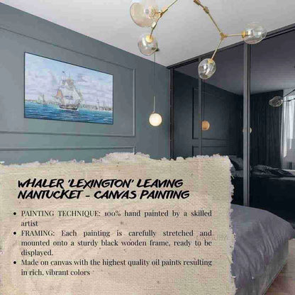 Tableau sur toile « Le Lexington, baleinier, quitte Nantucket »