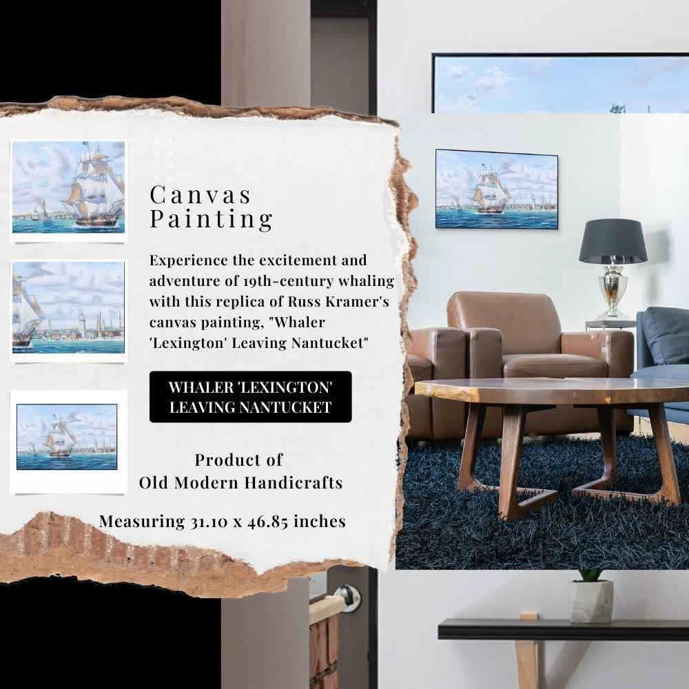 Tableau sur toile « Le Lexington, baleinier, quitte Nantucket »