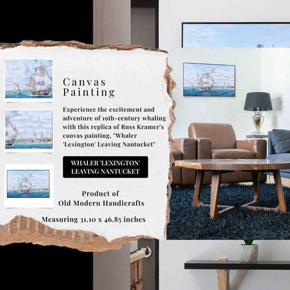 Tableau sur toile « Le Lexington, baleinier, quitte Nantucket »