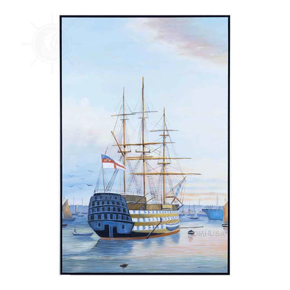 H.M.S. Victory in Portsmouth Harbour - Canvas Painting