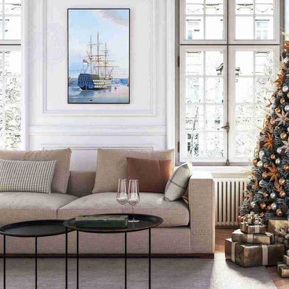 H.M.S. Victory in Portsmouth Harbour - Canvas Painting