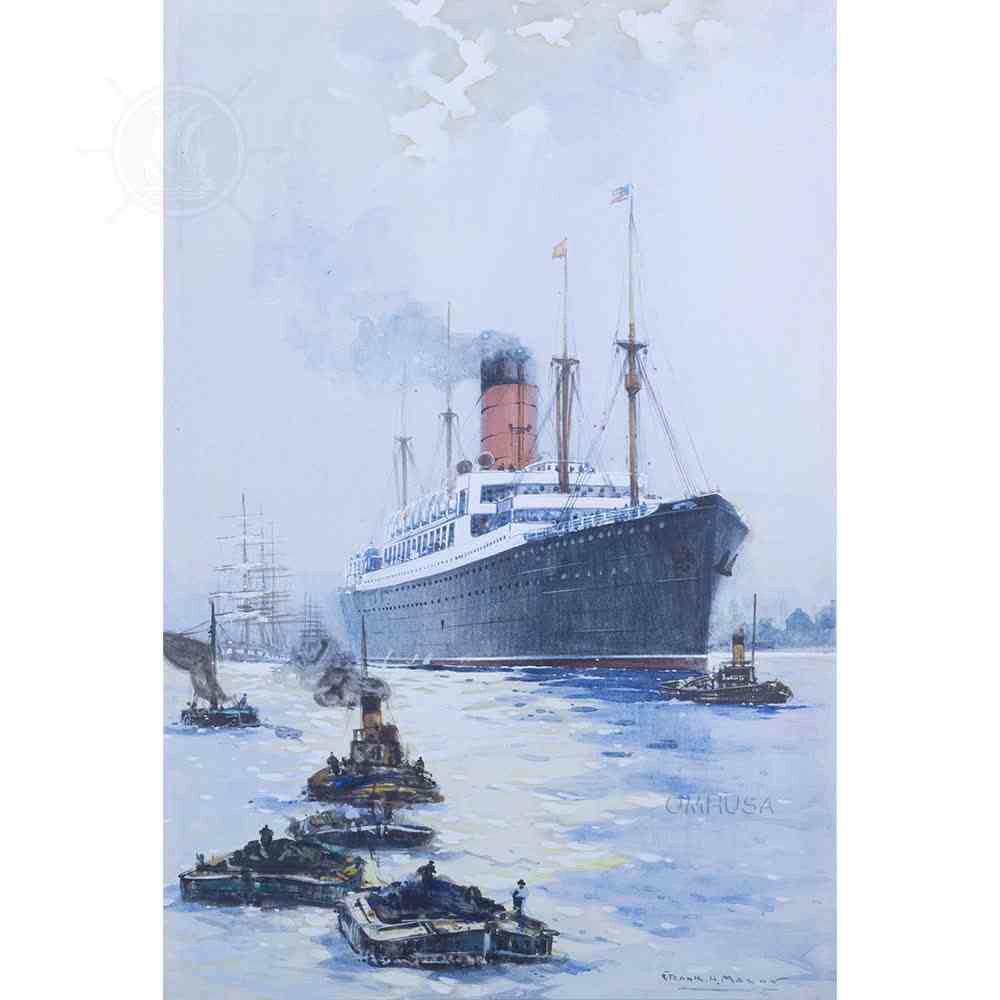 The Cunard Liner Carpathia Outward Bound from Liverpool in the Moonlight - Canvas Print