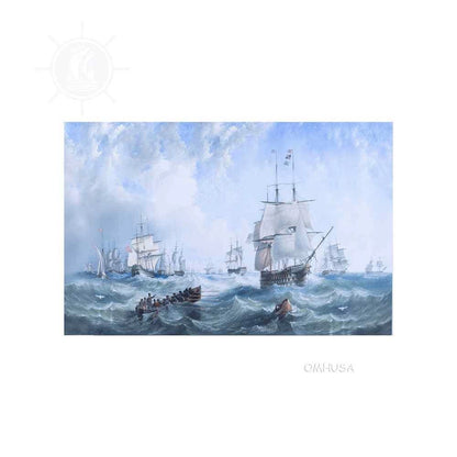 The Channel fleet in heavy weather - Canvas Print