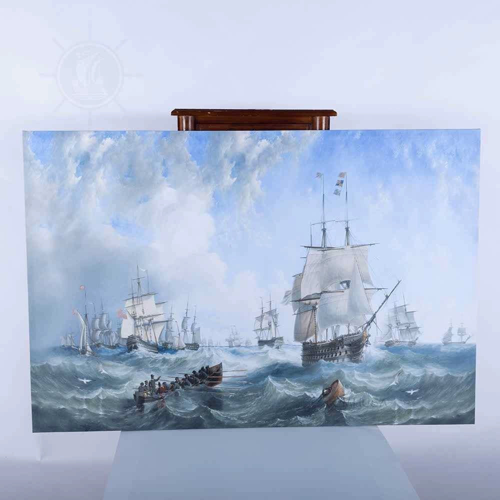 The Channel fleet in heavy weather - Canvas Print