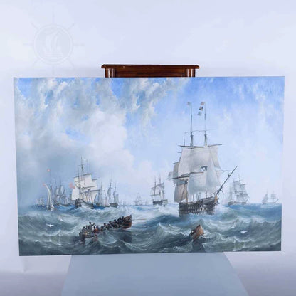 The Channel fleet in heavy weather - Canvas Print