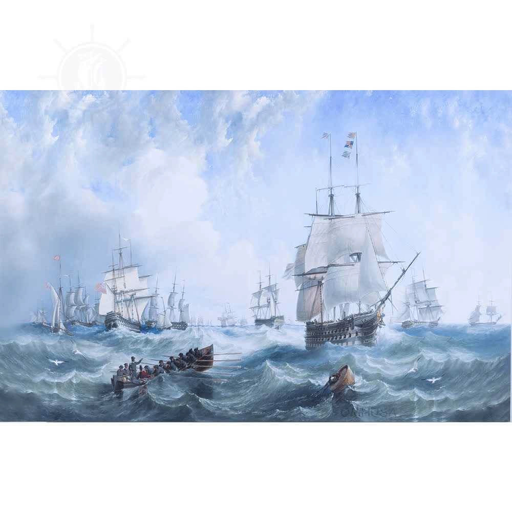 The Channel fleet in heavy weather - Canvas Print