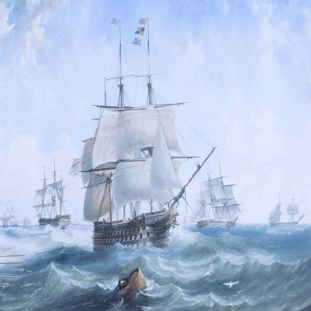 The Channel fleet in heavy weather - Canvas Print