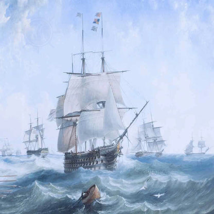 The Channel fleet in heavy weather - Canvas Print